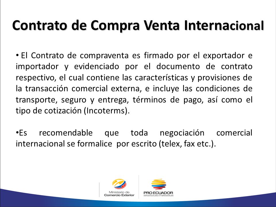 Contrato de Compra Venta Internacional
