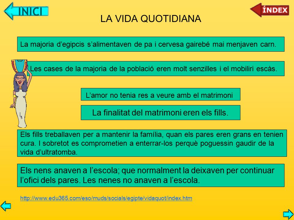 LA VIDA QUOTIDIANA La finalitat del matrimoni eren els fills.