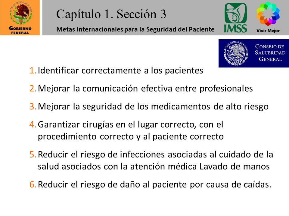 Capítulo 1. Sección 3 Identificar correctamente a los pacientes