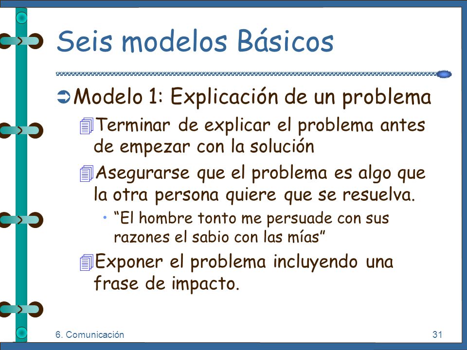 Seis modelos Básicos Modelo 2: de acuerdo o conformidad