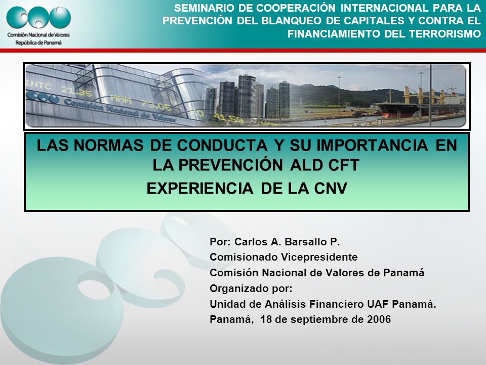 LAS NORMAS DE CONDUCTA Y SU IMPORTANCIA EN LA PREVENCIÓN ALD CFT