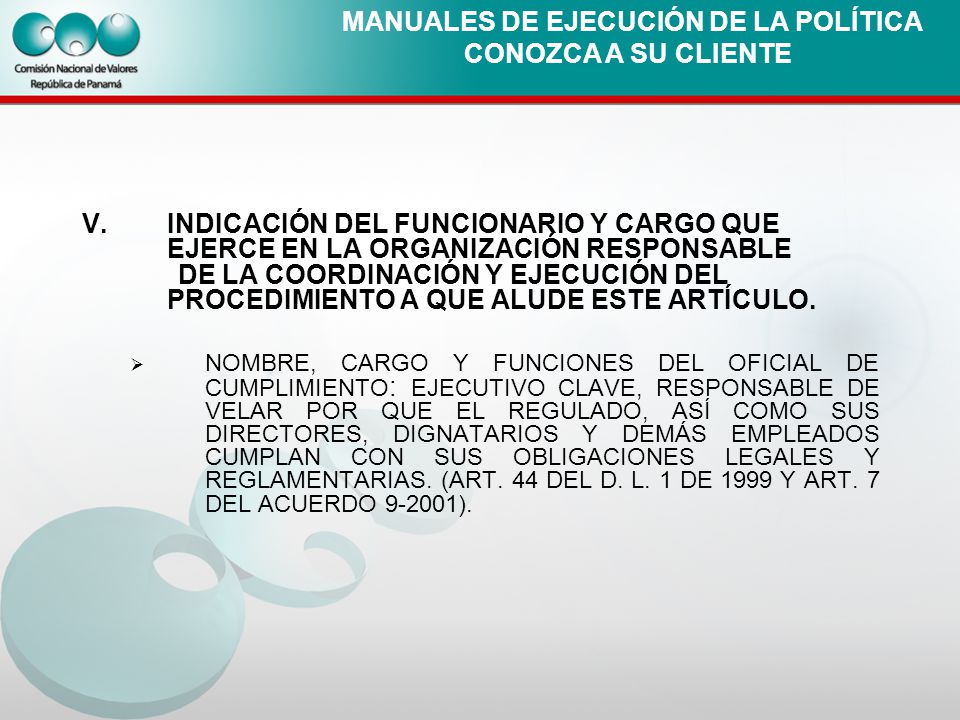 MANUALES DE EJECUCIÓN DE LA POLÍTICA CONOZCA A SU CLIENTE
