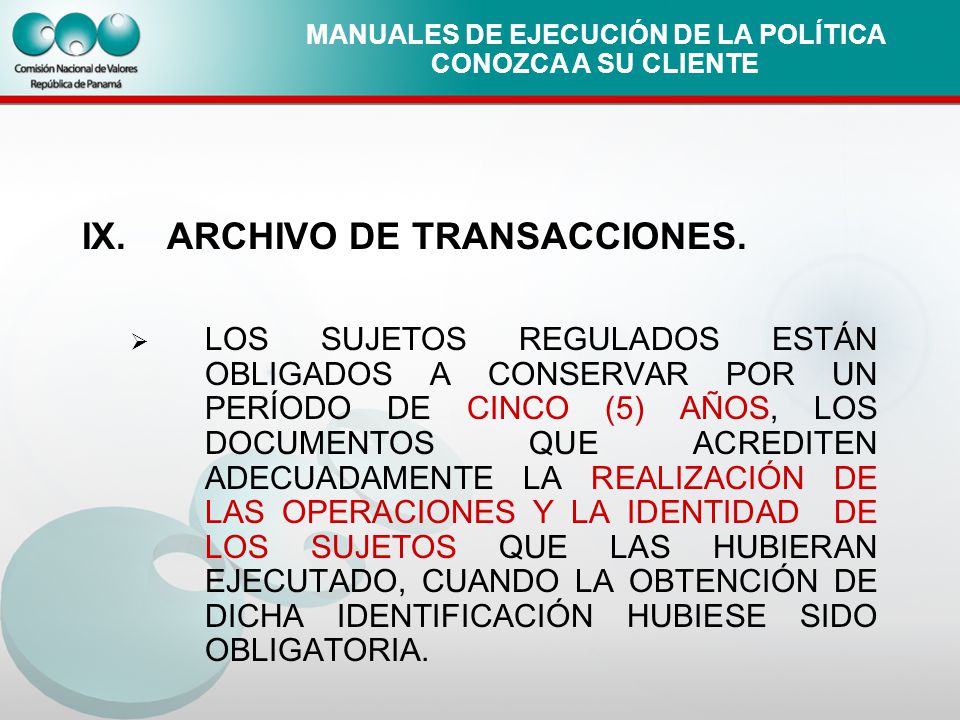 MANUALES DE EJECUCIÓN DE LA POLÍTICA CONOZCA A SU CLIENTE