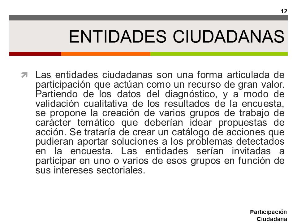 ENTIDADES CIUDADANAS
