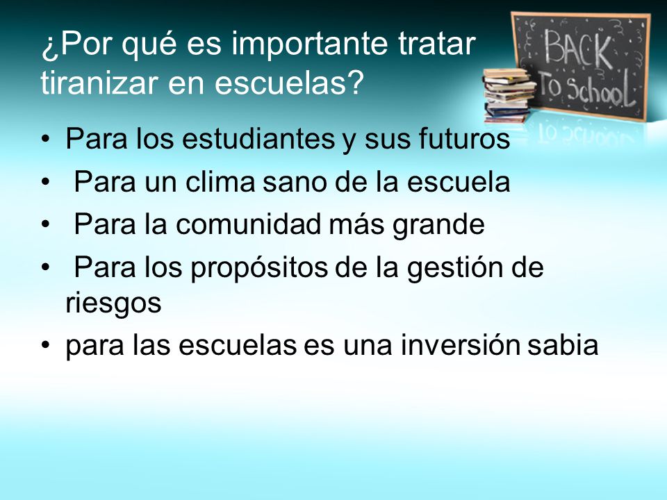 ¿Por qué es importante tratar tiranizar en escuelas
