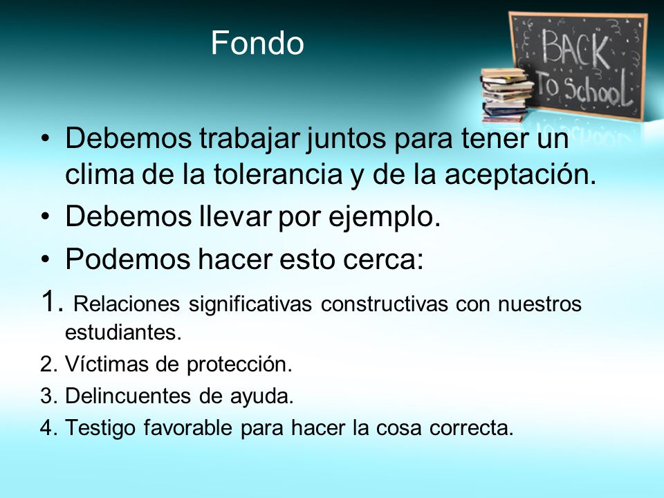 Fondo Debemos trabajar juntos para tener un clima de la tolerancia y de la aceptación. Debemos llevar por ejemplo.