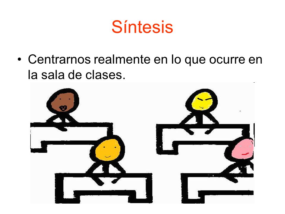 Síntesis Centrarnos realmente en lo que ocurre en la sala de clases.