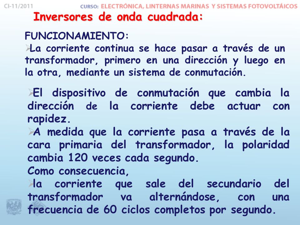 Inversores de onda cuadrada: