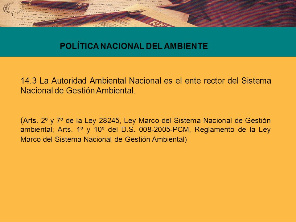 POLÍTICA NACIONAL DEL AMBIENTE
