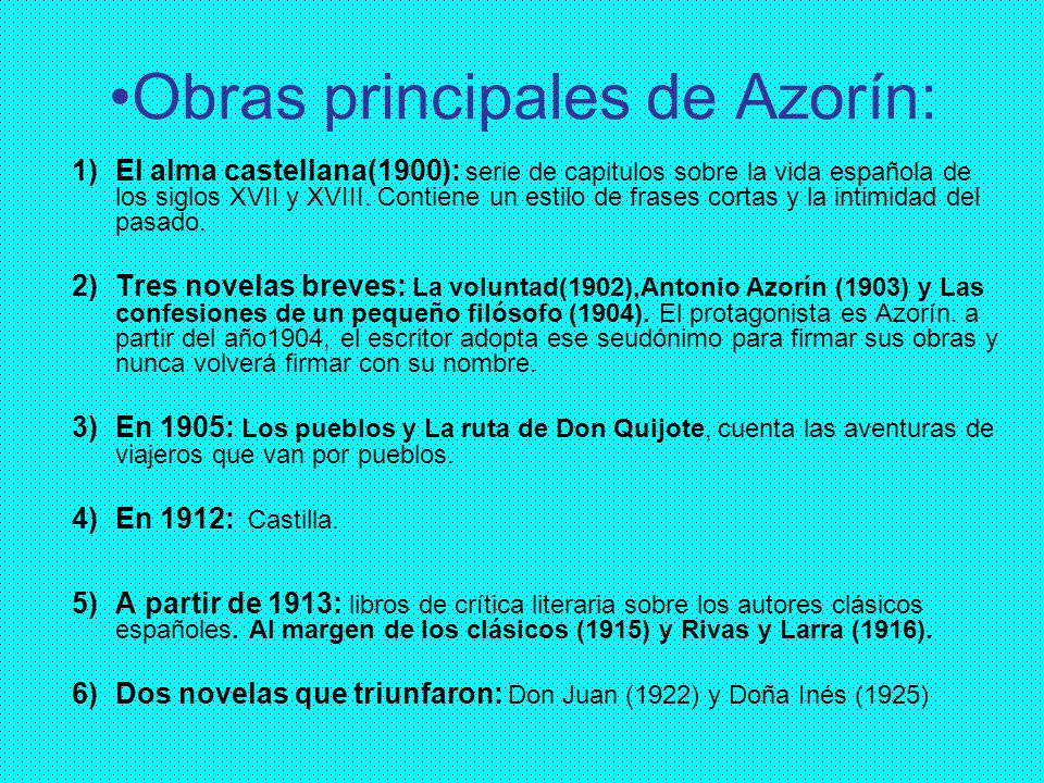 Obras principales de Azorín: