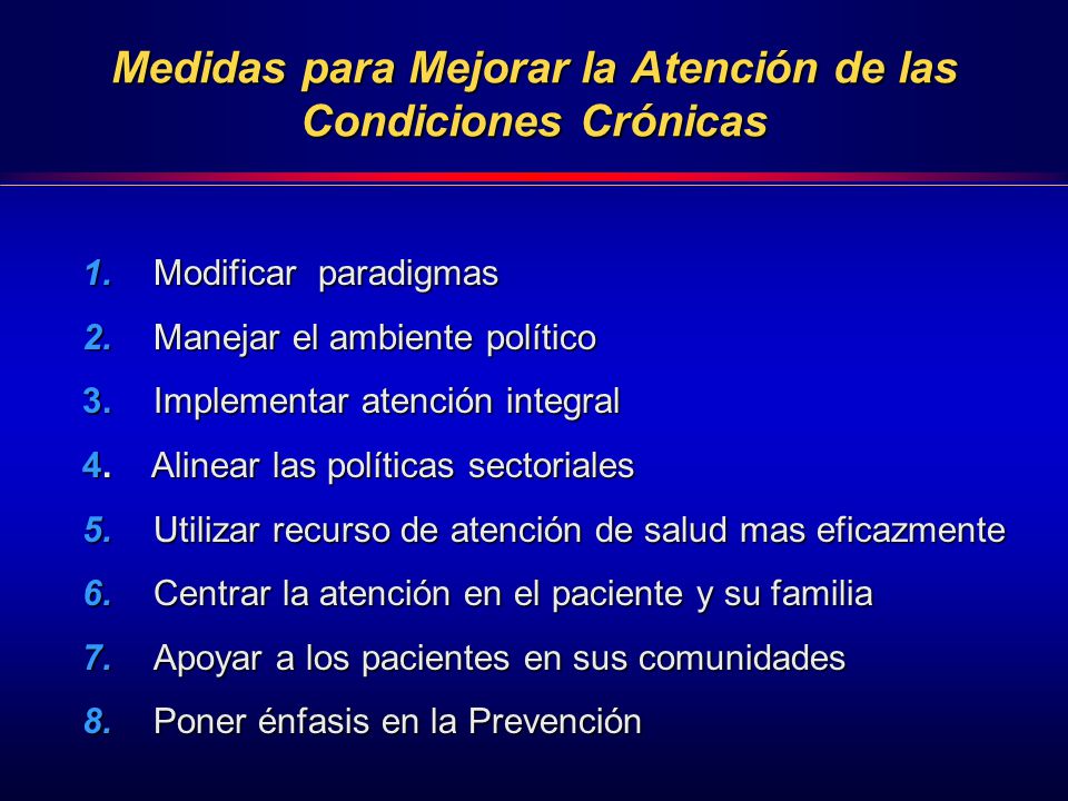 Medidas para Mejorar la Atención de las Condiciones Crónicas