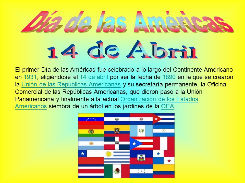 Día de las Américas 14 de Abril