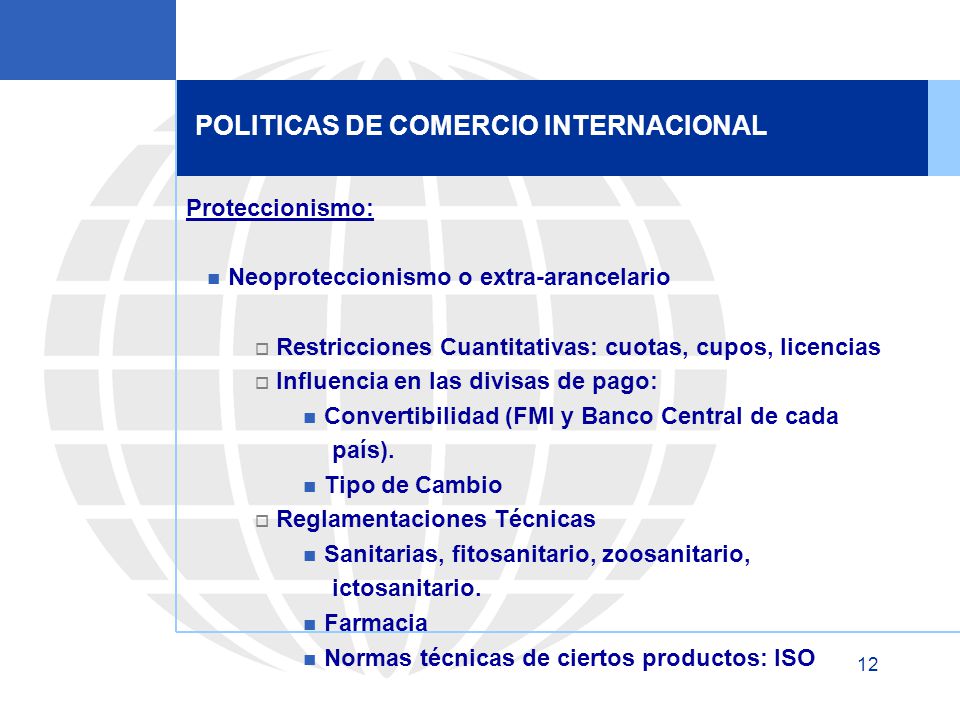 POLITICAS DE COMERCIO INTERNACIONAL
