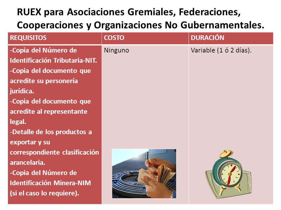 RUEX para Asociaciones Gremiales, Federaciones, Cooperaciones y Organizaciones No Gubernamentales.