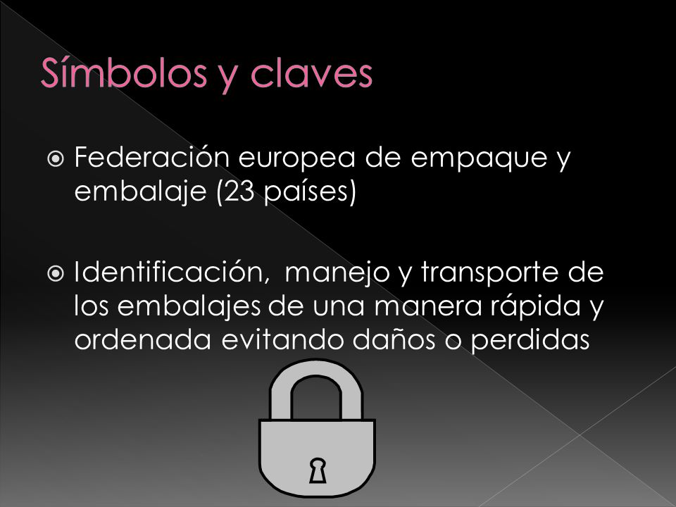 Símbolos y claves Federación europea de empaque y embalaje (23 países)