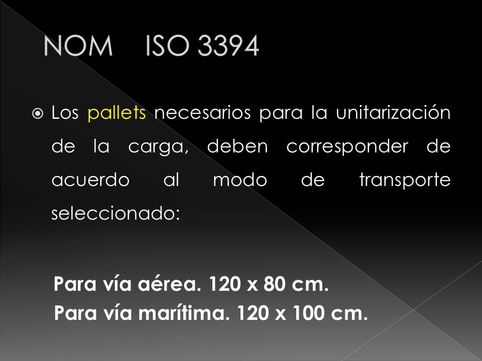 NOM ISO 3394 Para vía aérea. 120 x 80 cm.