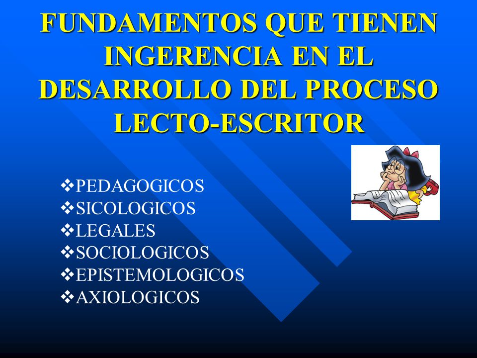 FUNDAMENTOS QUE TIENEN INGERENCIA EN EL DESARROLLO DEL PROCESO LECTO-ESCRITOR
