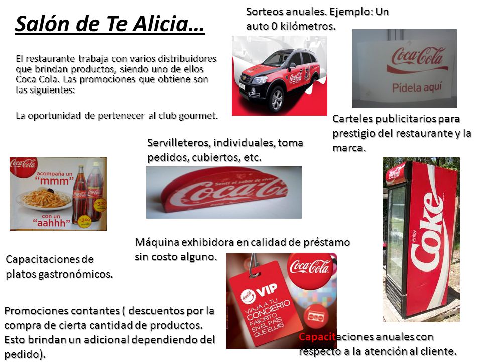 Salón de Te Alicia… Sorteos anuales. Ejemplo: Un auto 0 kilómetros.