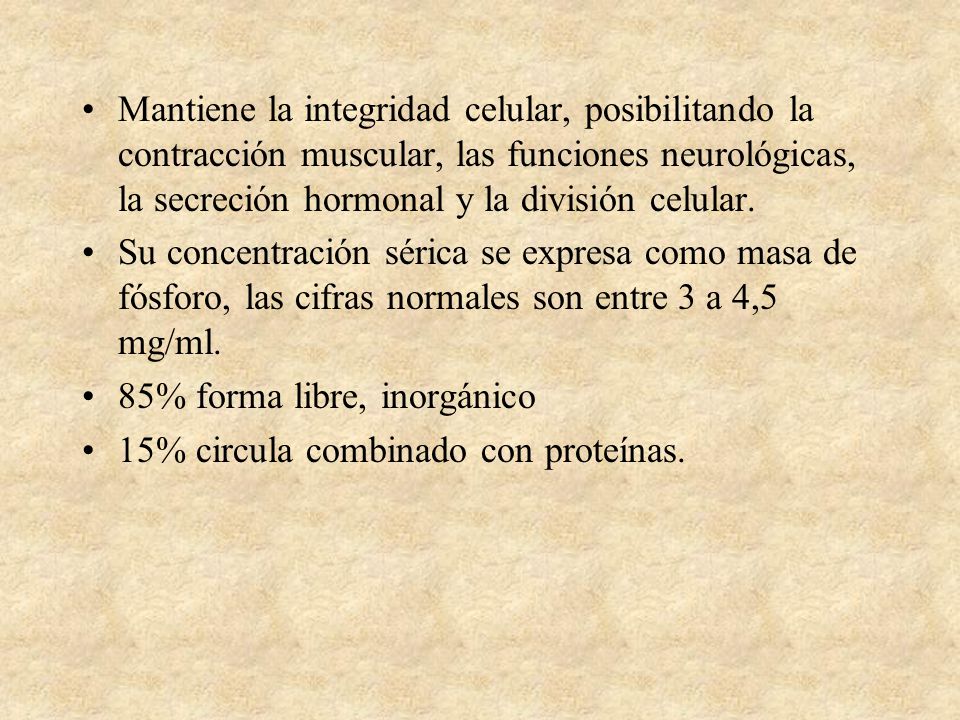 Mantiene la integridad celular, posibilitando la contracción muscular, las funciones neurológicas, la secreción hormonal y la división celular.
