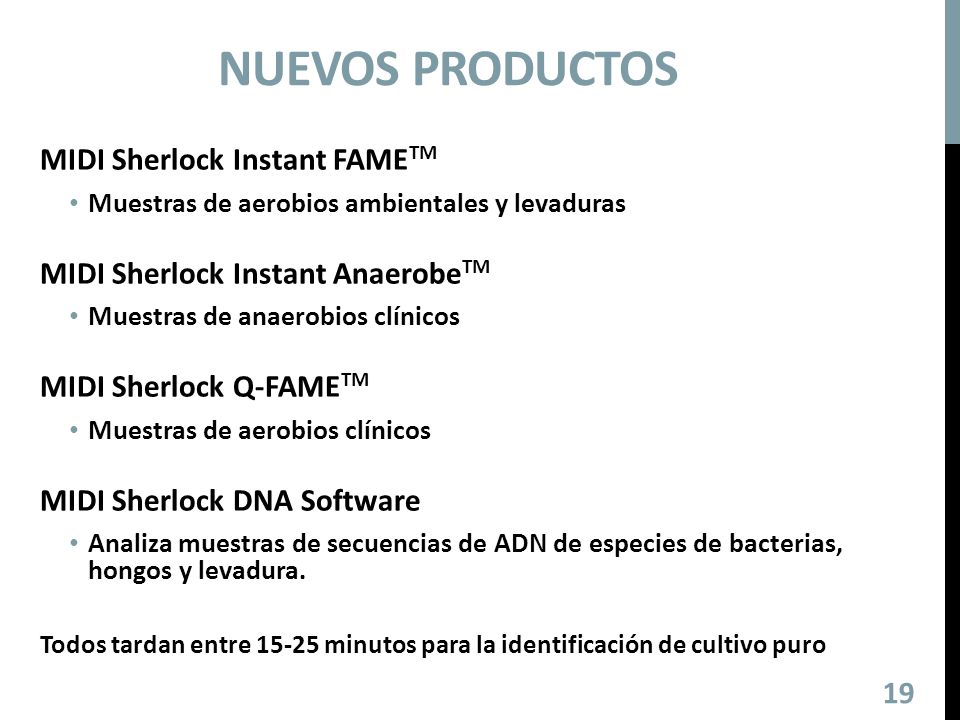 Nuevos Productos MIDI Sherlock Instant FAMETM