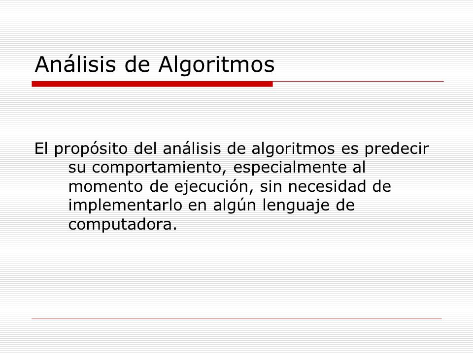 Análisis de Algoritmos