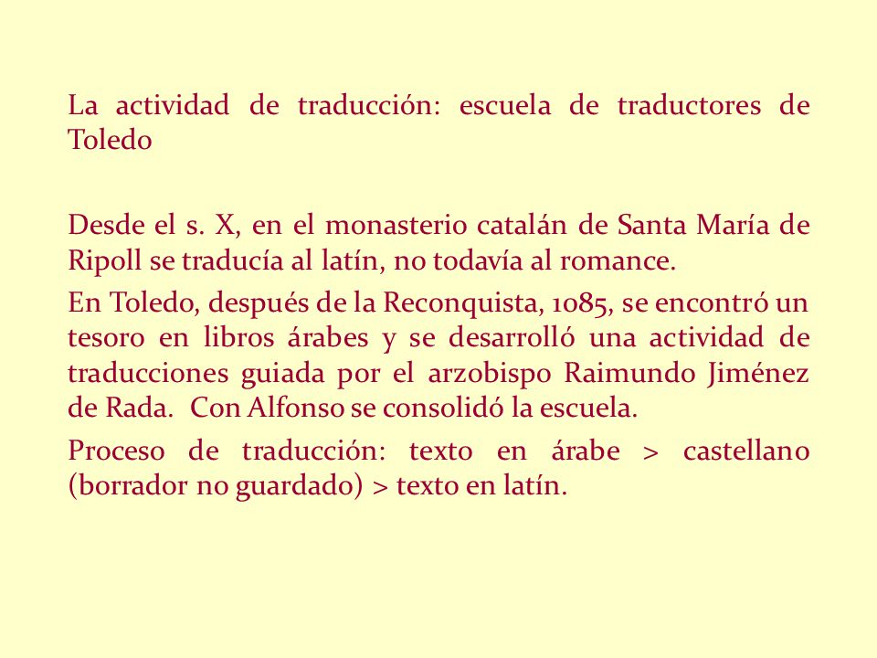 La actividad de traducción: escuela de traductores de Toledo