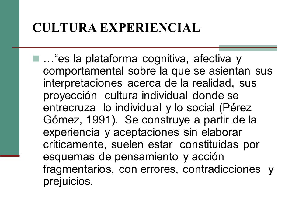 CULTURA EXPERIENCIAL