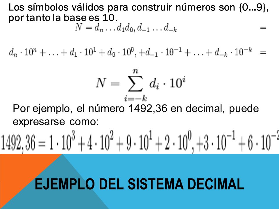 EJEMPLO DEL SISTEMA DECIMAL