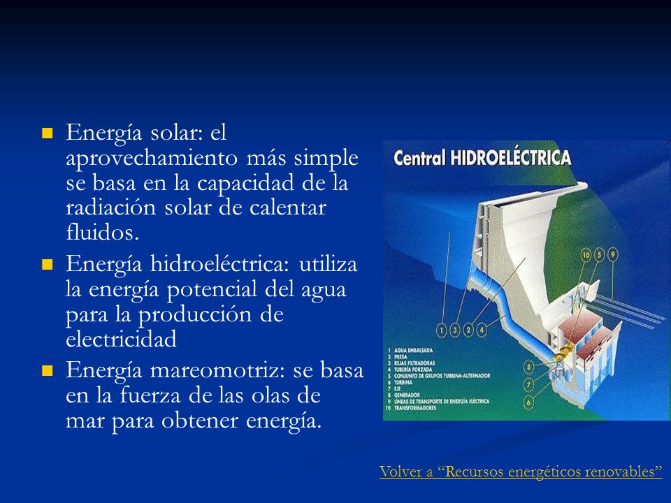 Energía solar: el aprovechamiento más simple se basa en la capacidad de la radiación solar de calentar fluidos.