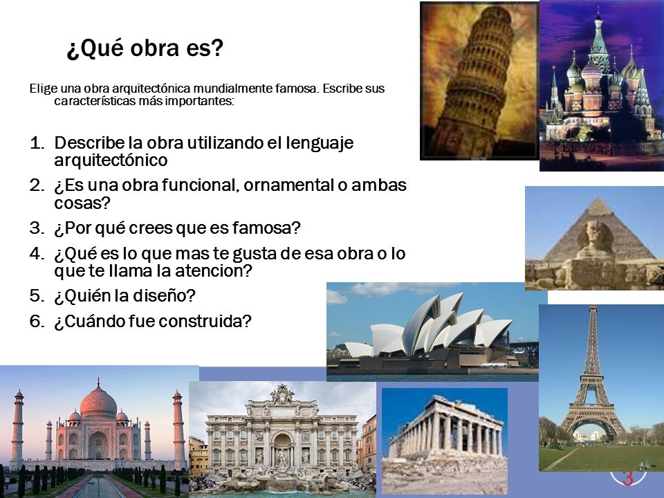 ¿Qué obra es Describe la obra utilizando el lenguaje arquitectónico