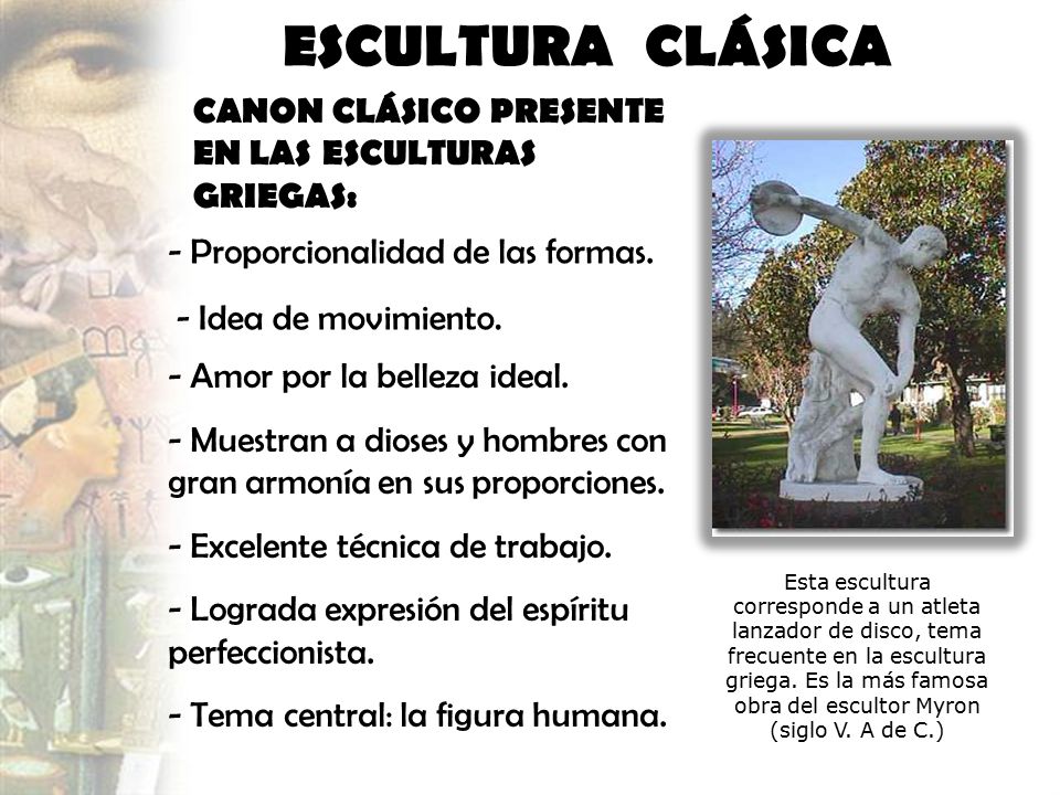 ESCULTURA CLÁSICA CANON CLÁSICO PRESENTE EN LAS ESCULTURAS GRIEGAS: