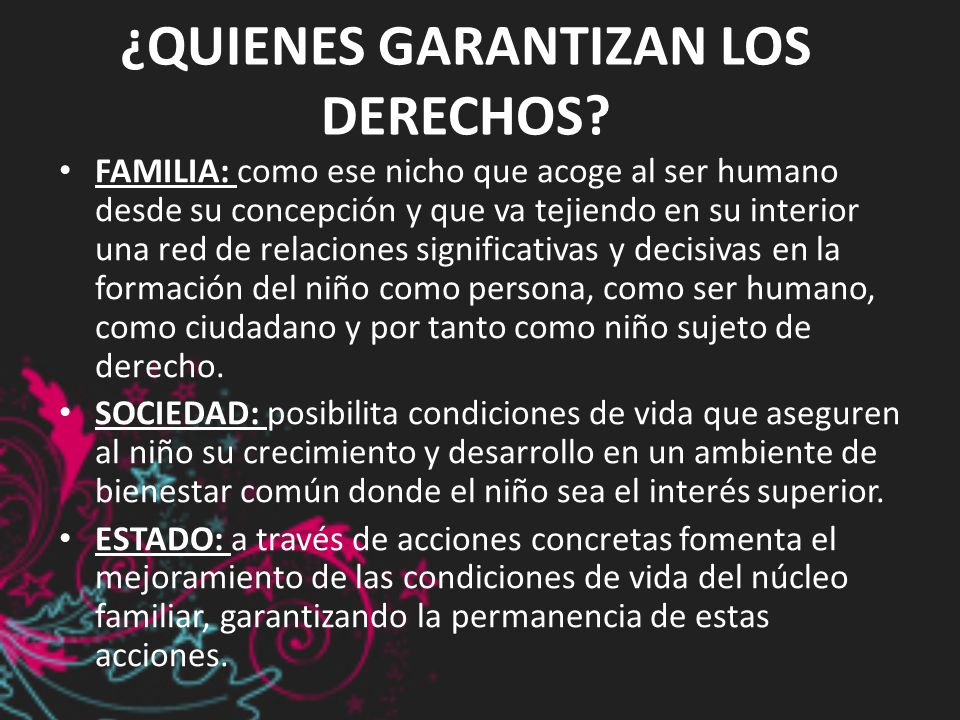 ¿QUIENES GARANTIZAN LOS DERECHOS