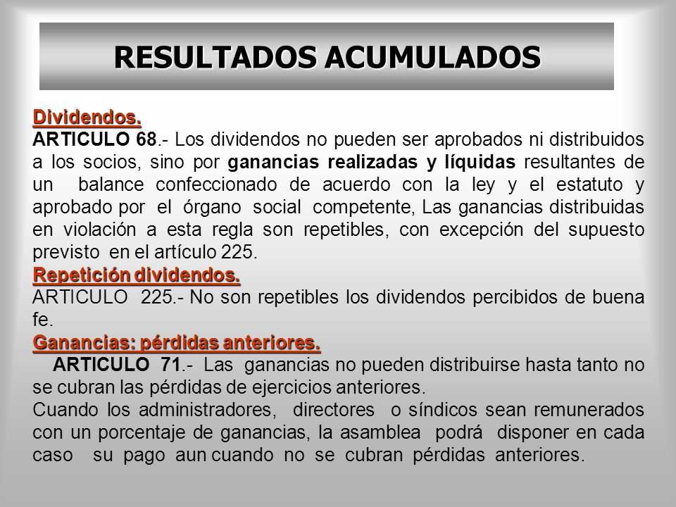RESULTADOS ACUMULADOS