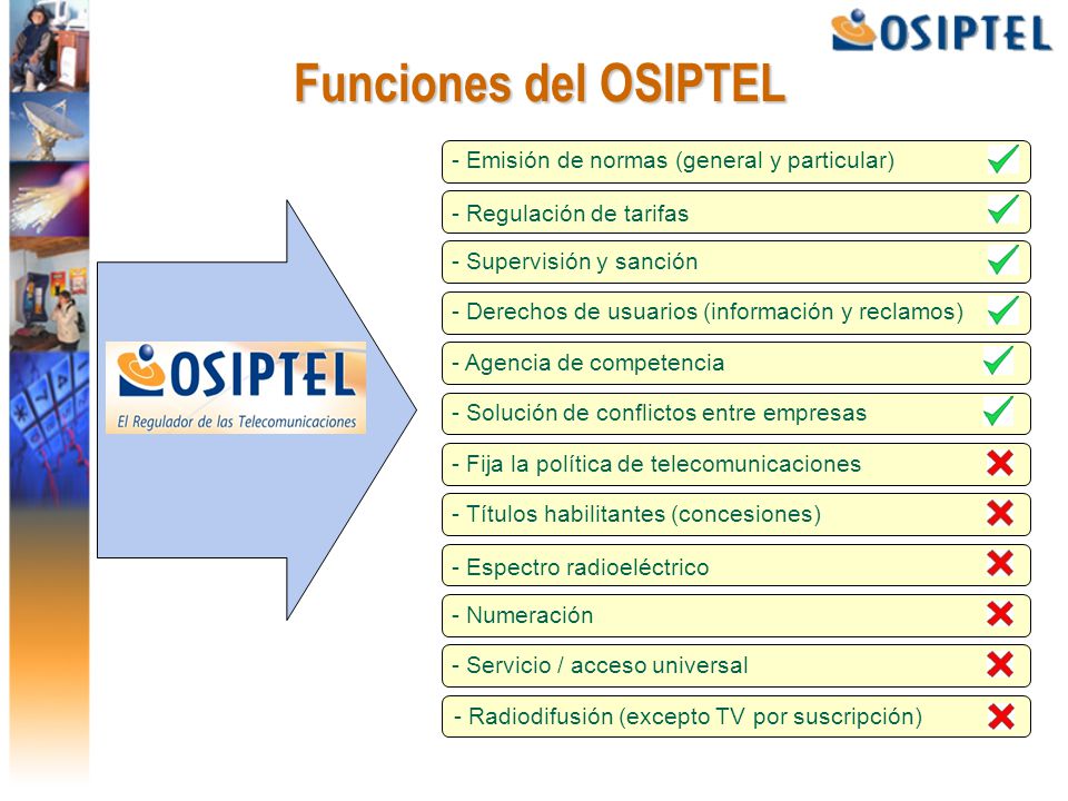 Funciones del OSIPTEL Emisión de normas (general y particular)