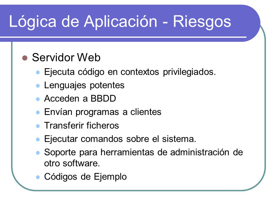 Lógica de Aplicación - Riesgos