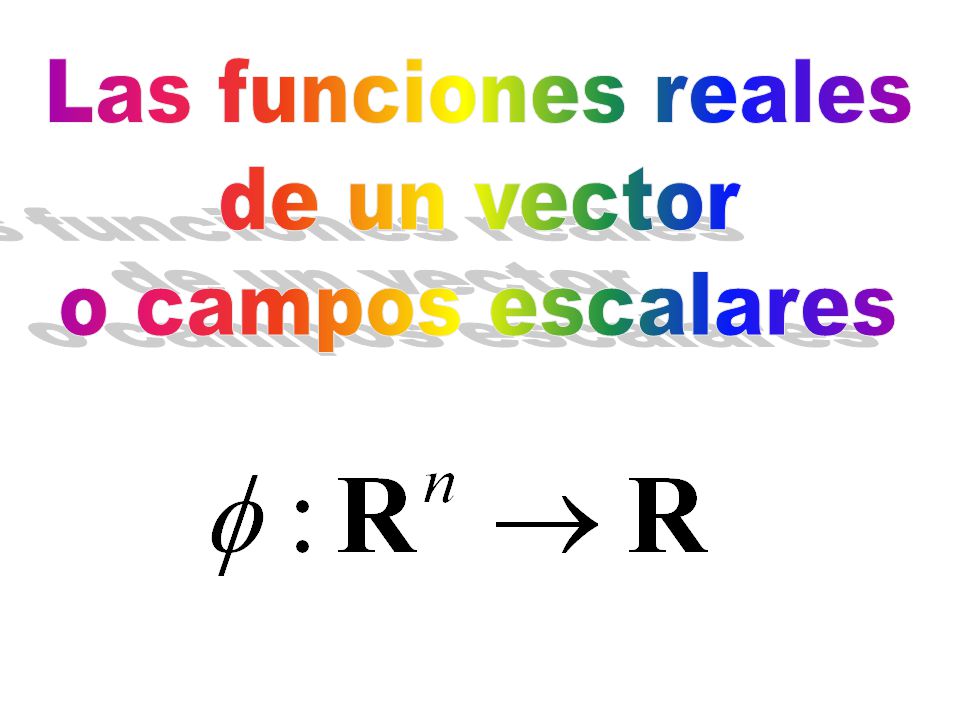 Las funciones reales de un vector o campos escalares