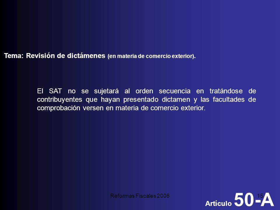 Tema: Revisión de dictámenes (en materia de comercio exterior).