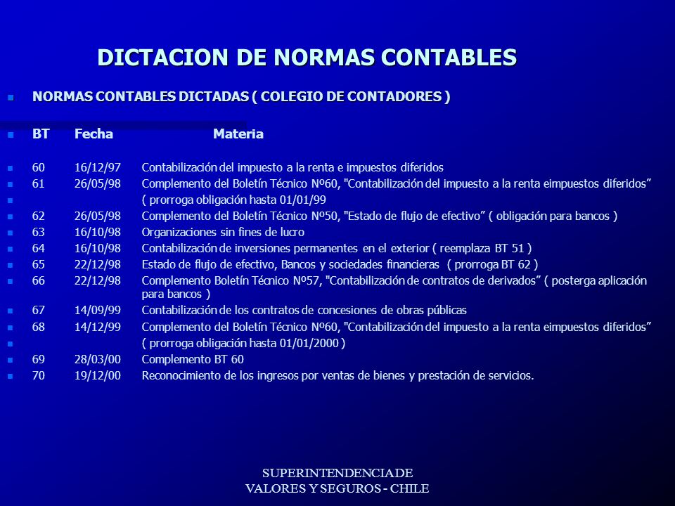 DICTACION DE NORMAS CONTABLES