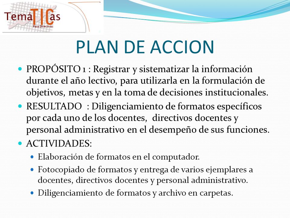 PLAN DE ACCION