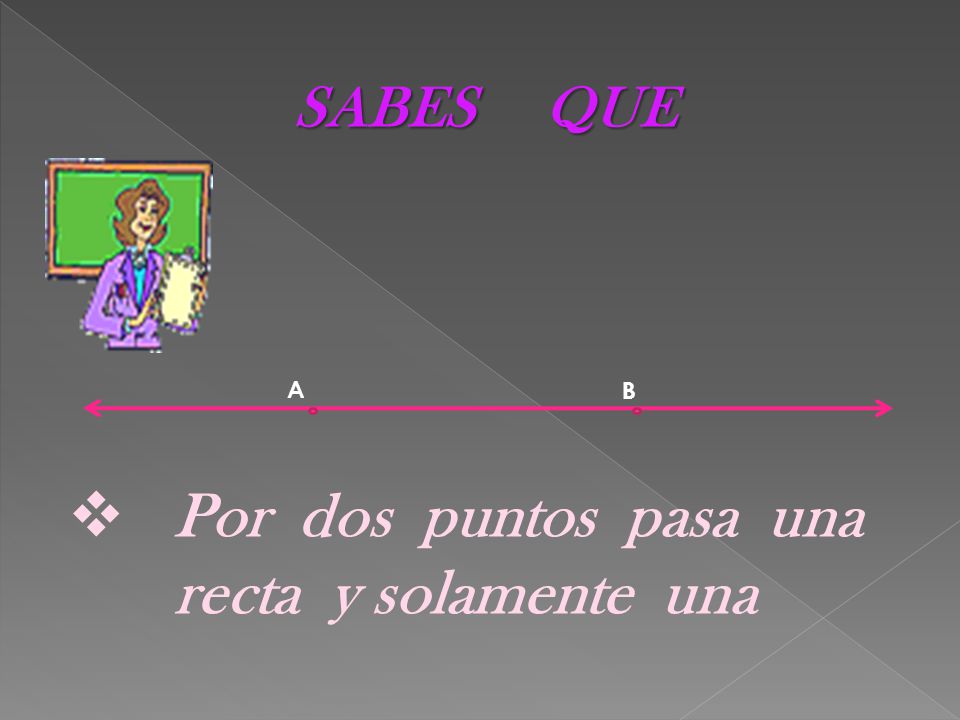 Por dos puntos pasa una recta y solamente una