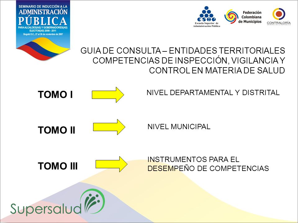 TOMO I TOMO II TOMO III GUIA DE CONSULTA – ENTIDADES TERRITORIALES