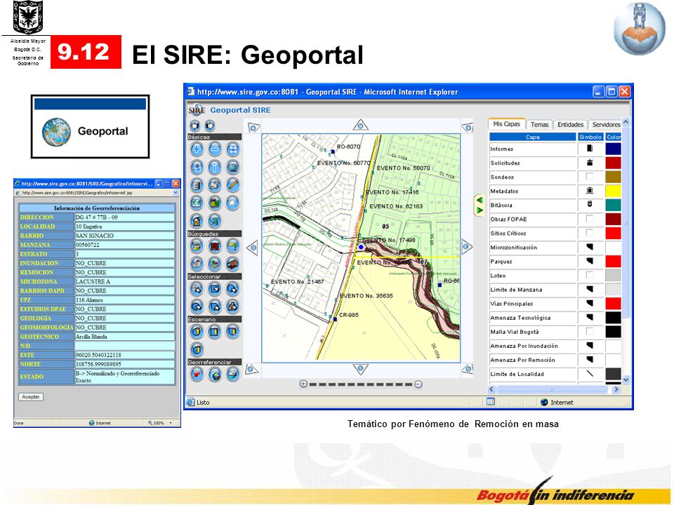 9.12 El SIRE: Geoportal Temático por Fenómeno de Remoción en masa