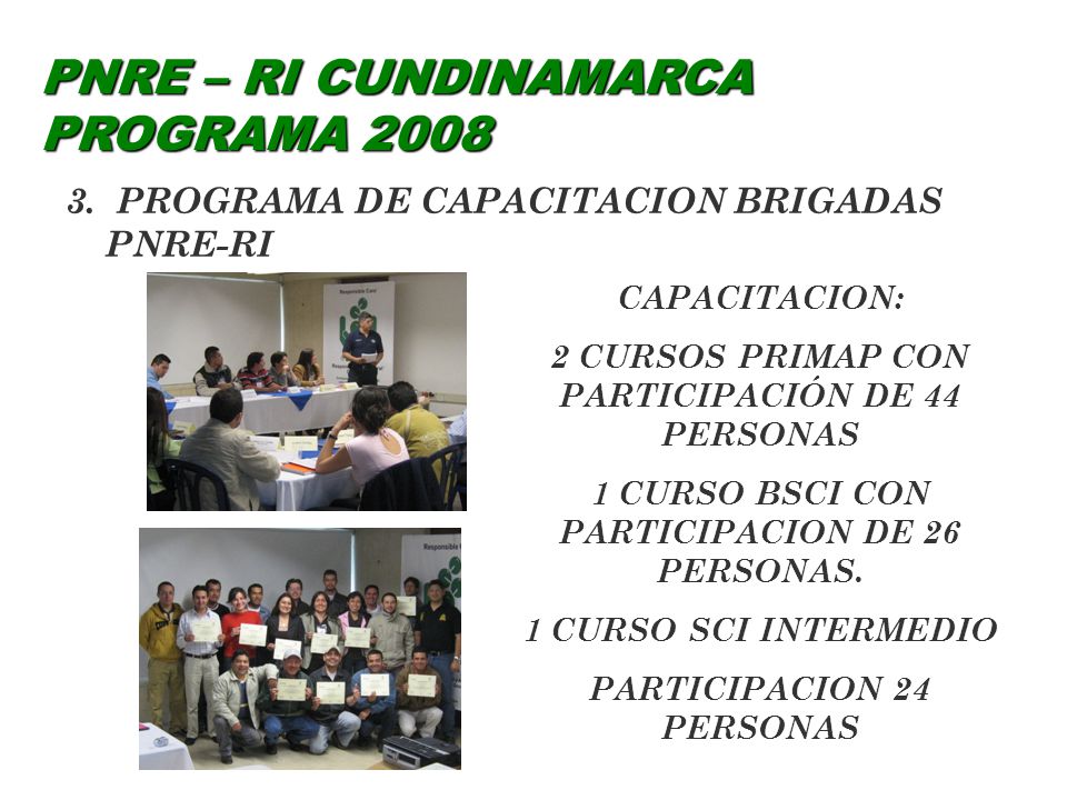 PNRE – RI CUNDINAMARCA PROGRAMA 2008