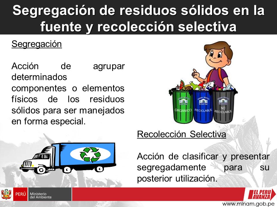 Segregación de residuos sólidos en la fuente y recolección selectiva