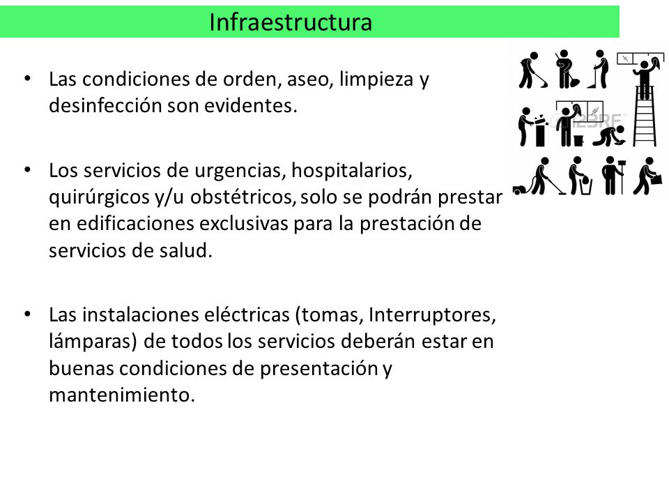 Infraestructura Las condiciones de orden, aseo, limpieza y desinfección son evidentes.