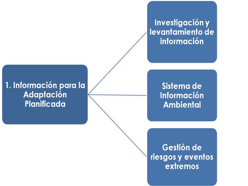Información Sistema Información de Riesgos (incendios forestales, movimientos de masa) Línea base de cambio climático y observación del clima.