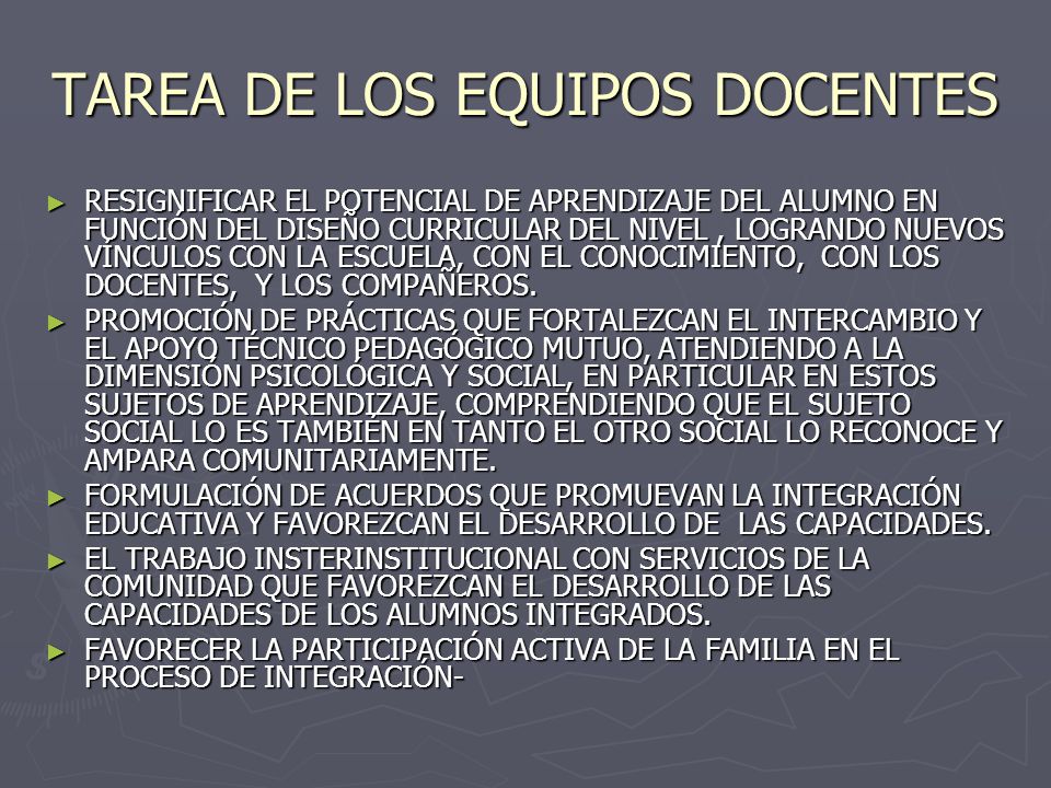 TAREA DE LOS EQUIPOS DOCENTES