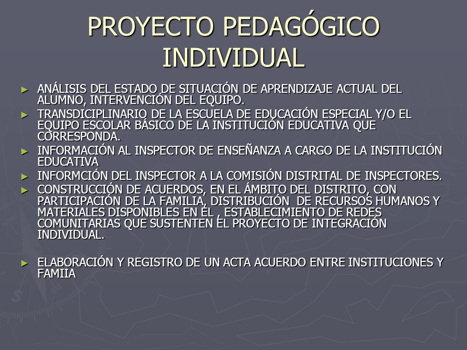 PROYECTO PEDAGÓGICO INDIVIDUAL