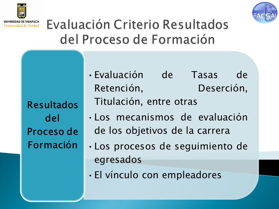 Evaluación Criterio Resultados del Proceso de Formación