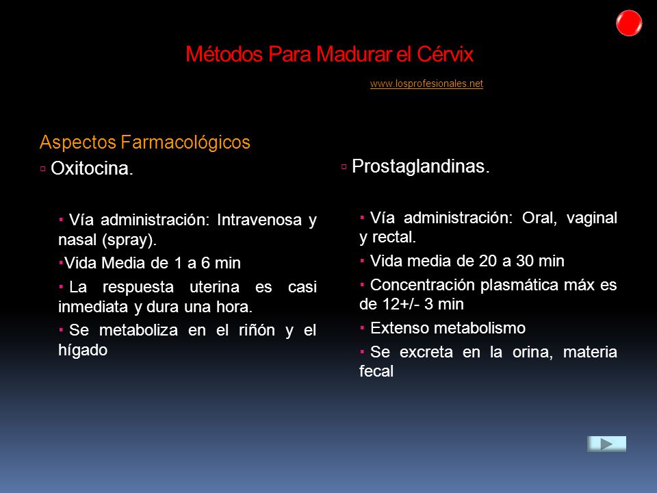 Métodos Para Madurar el Cérvix